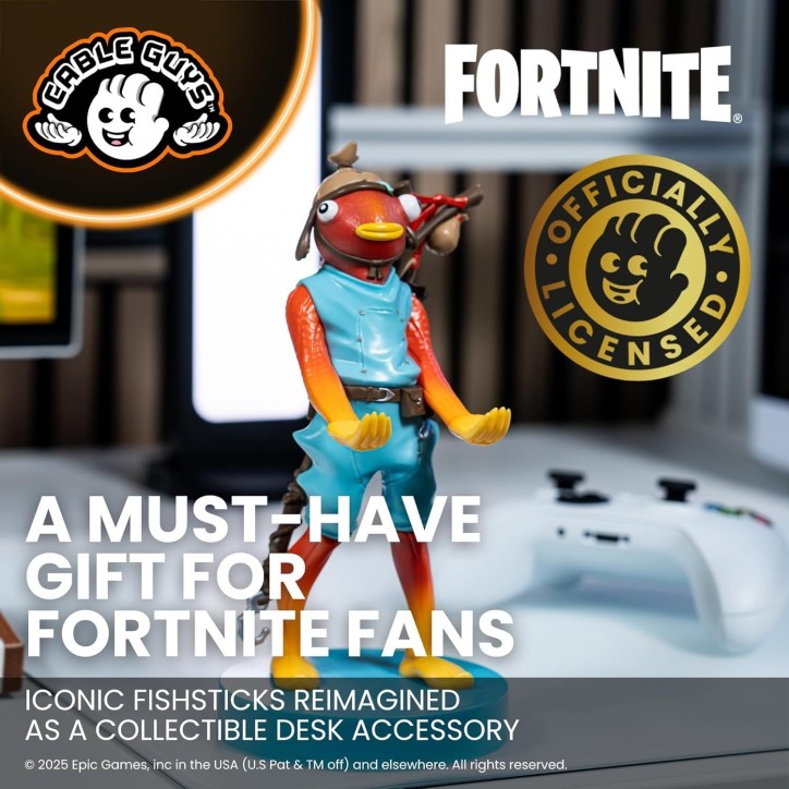 Figurine Fortnite Poiscaille - EXQUISITE GAMING - Cable Guys - Câble USB inclus - Support smartphone ou petit accessoire - 20 c Figurine Fortnite Poiscaille - EXQUISITE GAMING - Cable Guys - Câble USB inclus - Support smartphone ou petit accessoire - 20 c