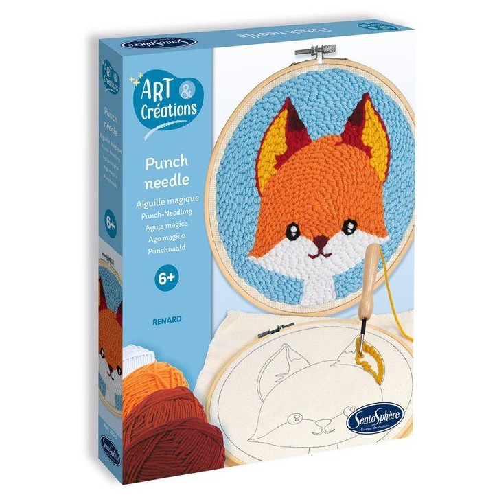 Broderie aiguille magique - SENTOSPHERE - Art & Créations - Punch Needle - Renard - Initiation au crochet - Des 6 ans Broderie aiguille magique - SENTOSPHERE - Art & Créations - Punch Needle - Renard - Initiation au crochet - Des 6 ans
