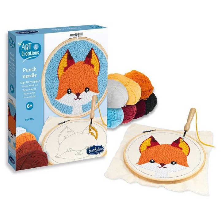 Broderie aiguille magique - SENTOSPHERE - Art & Créations - Punch Needle - Renard - Initiation au crochet - Des 6 ans Broderie aiguille magique - SENTOSPHERE - Art & Créations - Punch Needle - Renard - Initiation au crochet - Des 6 ans