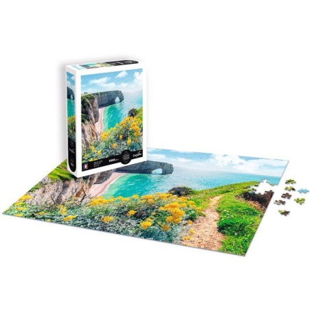 Puzzle - SENTOSPHERE - Calypto - 1000 pieces - Les Falaises d'Etretat - Normandie - Toucher soyeux - Des 9 ans