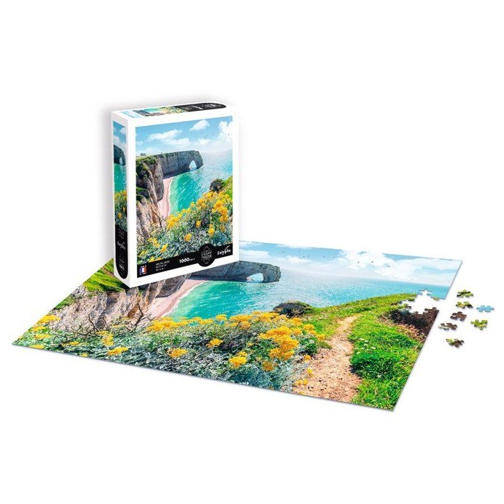 Puzzle - SENTOSPHERE - Calypto - 1000 pieces - Les Falaises d'Etretat - Normandie - Toucher soyeux - Des 9 ans Puzzle - SENTOSPHERE - Calypto - 1000 pieces - Les Falaises d'Etretat - Normandie - Toucher soyeux - Des 9 ans