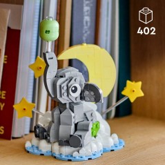 Figurine a construire - LEGO - 40814 - Bébé éléphant sur nuage - Tete tournante - Cadeau a exposer
