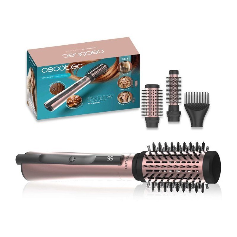 Brosse coiffante - CECOTEC - CeramicCare 3in1 AirBrush - Revetement c
