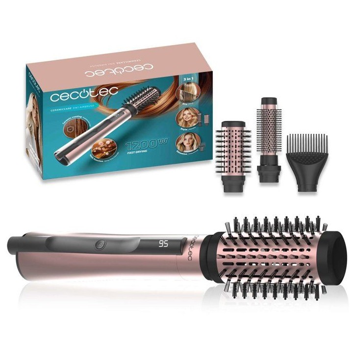 Brosse coiffante - CECOTEC - CeramicCare 3in1 AirBrush - Revetement céramique - 1200 W Brosse coiffante - CECOTEC - CeramicCare 3in1 AirBrush - Revetement céramique - 1200 W