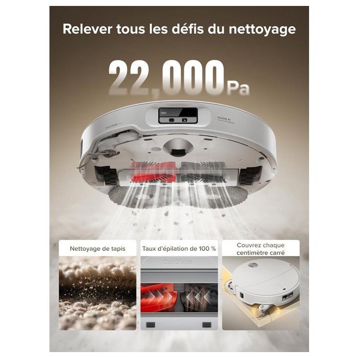 ROBOROCK QREVO CurvX - Aspirateur Robot Laveur - 22 000 Pa - Brosse et Serpilliere FlexiArm - Anti-enchevetrement ROBOROCK QREVO CurvX - Aspirateur Robot Laveur - 22 000 Pa - Brosse et Serpilliere FlexiArm - Anti-enchevetrement