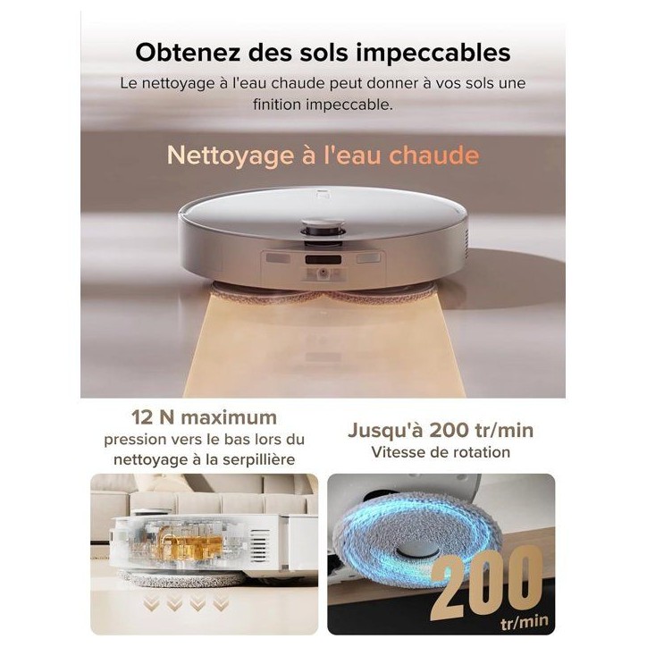 ROBOROCK QREVO CurvX - Aspirateur Robot Laveur - 22 000 Pa - Brosse et Serpilliere FlexiArm - Anti-enchevetrement ROBOROCK QREVO CurvX - Aspirateur Robot Laveur - 22 000 Pa - Brosse et Serpilliere FlexiArm - Anti-enchevetrement
