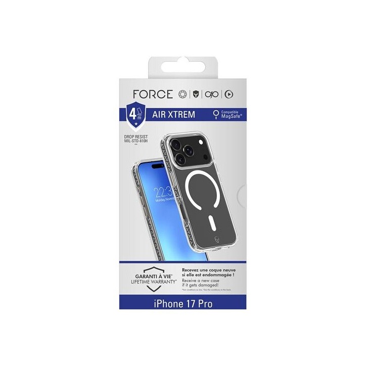 Coque FC Air Xtrem MagSafe - IPhone17 Pro - Recyclé - Transparent Coque FC Air Xtrem MagSafe - IPhone17 Pro - Recyclé - Transparent