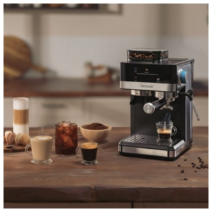 Machine a café Expresso broyeur - CECOTEC - Power Espresso 20 Grind - 1350 W - 150 g - 1,7 L - Noir / Inox Machine a café Expresso broyeur - CECOTEC - Power Espresso 20 Grind - 1350 W - 150 g - 1,7 L - Noir / Inox
