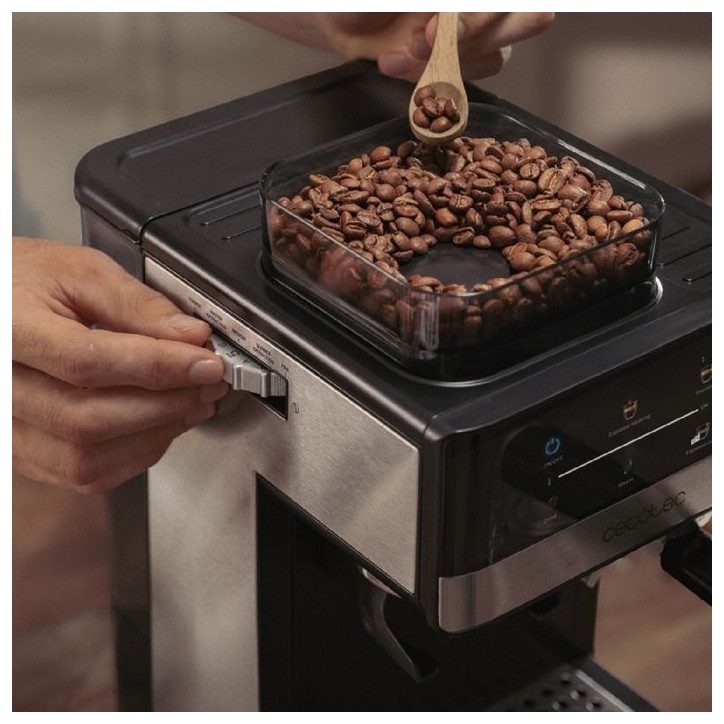 Machine a café Expresso broyeur - CECOTEC - Power Espresso 20 Grind - 1350 W - 150 g - 1,7 L - Noir / Inox Machine a café Expresso broyeur - CECOTEC - Power Espresso 20 Grind - 1350 W - 150 g - 1,7 L - Noir / Inox