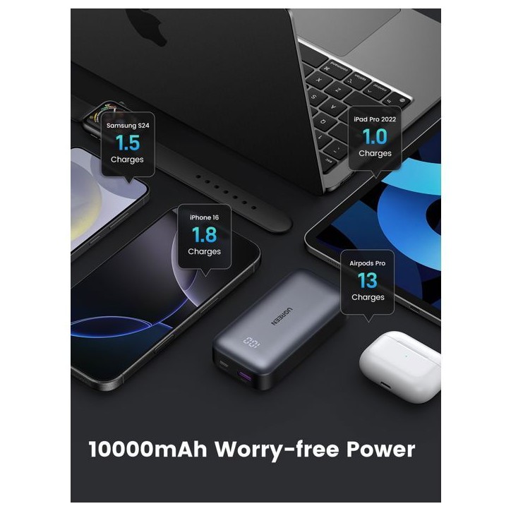Batterie externe Slim - UGREEN - 10,000 mAh - Gris Batterie externe Slim - UGREEN - 10,000 mAh - Gris