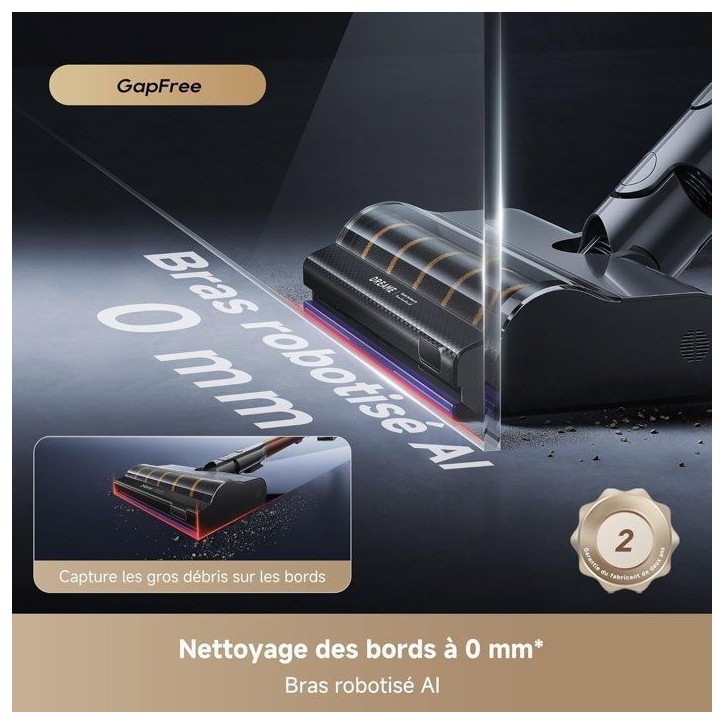 DREAME V30 - Aspirateur Balai sans Fil - Nettoyage des Bords a 0 mm - Puissance 330 AW - Filtration a 99,99% DREAME V30 - Aspirateur Balai sans Fil - Nettoyage des Bords a 0 mm - Puissance 330 AW - Filtration a 99,99%