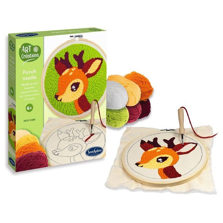 Broderie aiguille magique - SENTOSPHERE - Art & Créations - Punch Needle - Petit Cerf - Initiation au crochet - Des 6 ans Broderie aiguille magique - SENTOSPHERE - Art & Créations - Punch Needle - Petit Cerf - Initiation au crochet - Des 6 ans