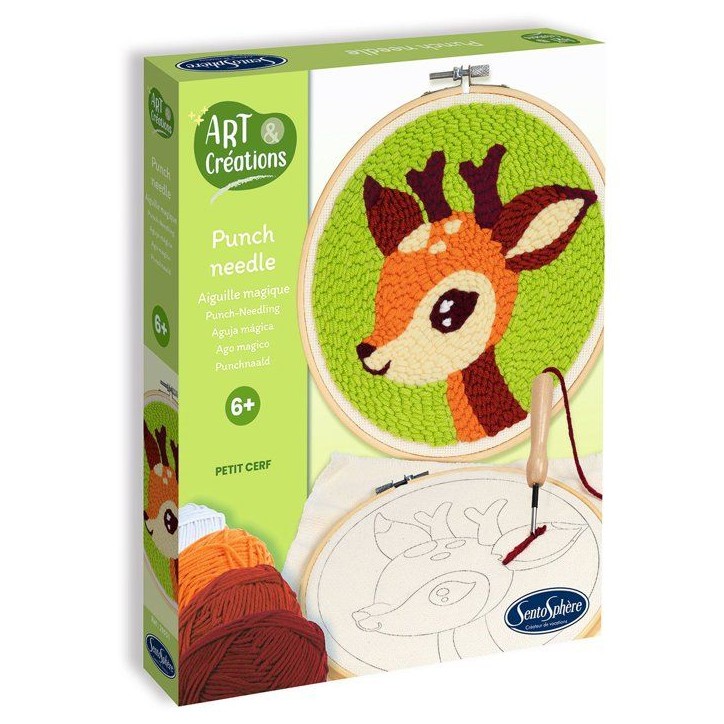 Broderie aiguille magique - SENTOSPHERE - Art & Créations - Punch Needle - Petit Cerf - Initiation au crochet - Des 6 ans Broderie aiguille magique - SENTOSPHERE - Art & Créations - Punch Needle - Petit Cerf - Initiation au crochet - Des 6 ans
