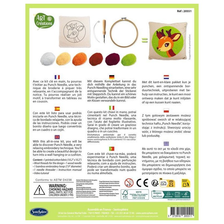 Broderie aiguille magique - SENTOSPHERE - Art & Créations - Punch Needle - Petit Cerf - Initiation au crochet - Des 6 ans Broderie aiguille magique - SENTOSPHERE - Art & Créations - Punch Needle - Petit Cerf - Initiation au crochet - Des 6 ans