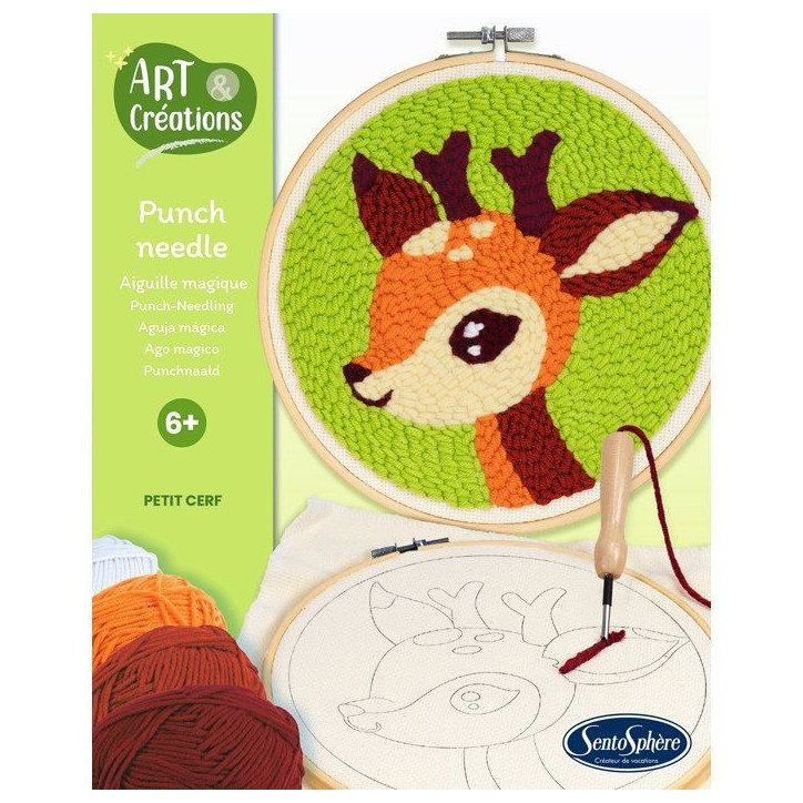 Broderie aiguille magique - SENTOSPHERE - Art & Créations - Punch Needle - Petit Cerf - Initiation au crochet - Des 6 ans Broderie aiguille magique - SENTOSPHERE - Art & Créations - Punch Needle - Petit Cerf - Initiation au crochet - Des 6 ans