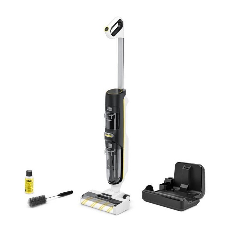 Aspirateur Balai Laveur sans fil Karcher FCV 4 Dry - Eau et Poussieres - 200 m² - aspire lave et seche - station de séchage co Aspirateur Balai Laveur sans fil Karcher FCV 4 Dry - Eau et Poussieres - 200 m² - aspire lave et seche - station de séchage co