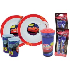 Lot vaisselle - FUN HOUSE - DISNEY CARS - 2 Verres, 2 Assiettes creuse