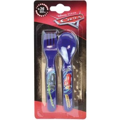 Lot vaisselle - FUN HOUSE - DISNEY CARS - 2 Verres, 2 Assiettes creuses Ø16 cm, 2 lots de couverts, Gobelet paille