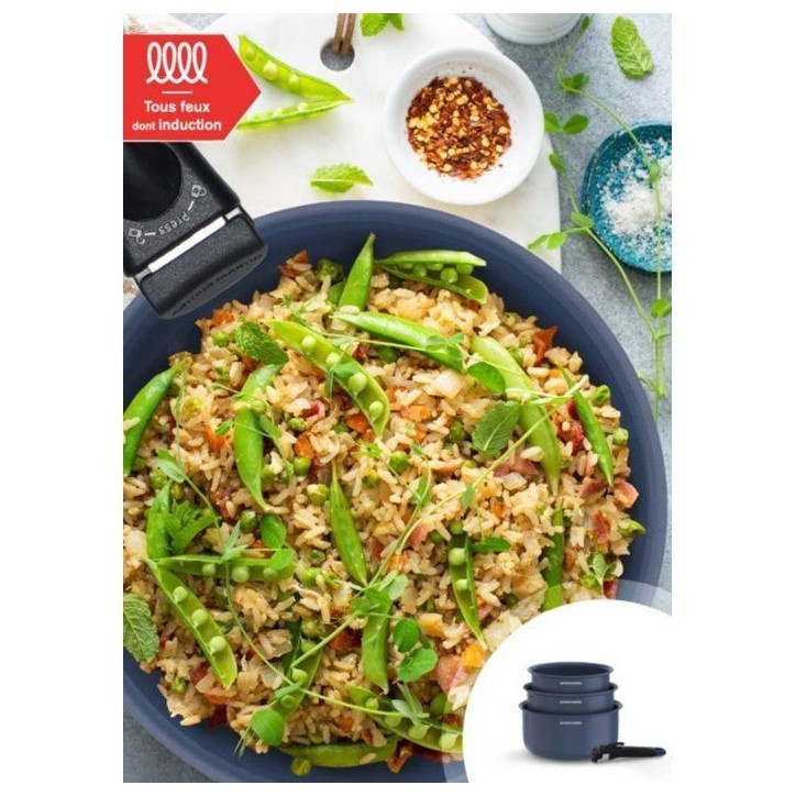 Set de 3 casseroles - Tous feux dont induction - ARTHUR MARTIN - AM0320 - Céramique - Ø 16-18-20 cm + poignée amovible - Bleu Set de 3 casseroles - Tous feux dont induction - ARTHUR MARTIN - AM0320 - Céramique - Ø 16-18-20 cm + poignée amovible - Bleu