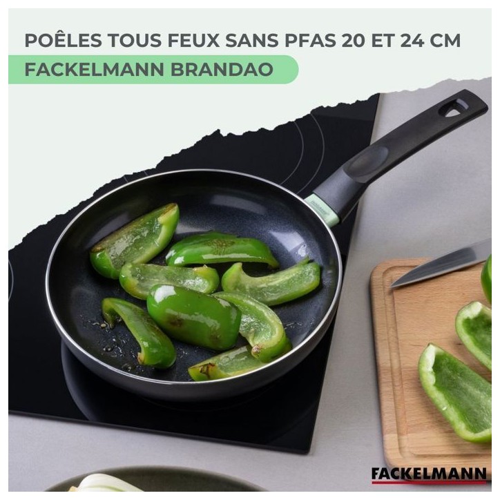 Set de 2 poeles a induction - FACKELMANN - Brandao - Aluminium céramique antiadhésif - Ø 20 et 24 cm Set de 2 poeles a induction - FACKELMANN - Brandao - Aluminium céramique antiadhésif - Ø 20 et 24 cm