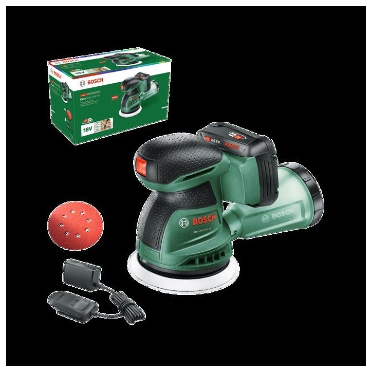 Ponceuse excentrique sans fil BOSCH - EasyOrbit 18V10 - 125mm - 1 batterie 2,0 Ah + chargeur Ponceuse excentrique sans fil BOSCH - EasyOrbit 18V10 - 125mm - 1 batterie 2,0 Ah + chargeur