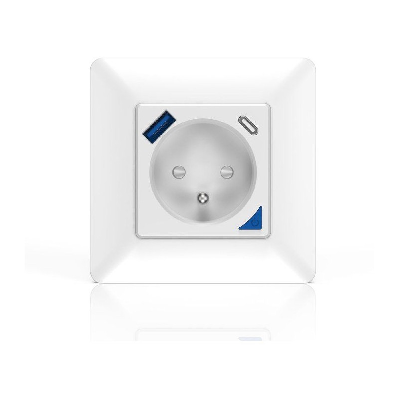 Prise encastrée connectée intérieure - KYF - Wifi - Avec compteur d