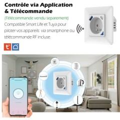 Prise encastrée connectée intérieure - KYF - Wifi - Avec compteur d