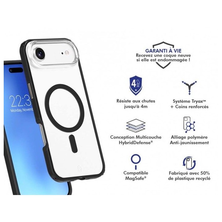 Coque FC Air Xtrem Frost MagSafe - IPhone Air - Recyclé - Noir Coque FC Air Xtrem Frost MagSafe - IPhone Air - Recyclé - Noir