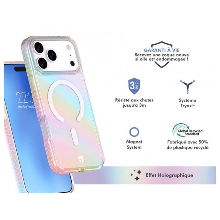 Coque FC Air MagSafe - IPhone17 Pro Max - Holographique Coque FC Air MagSafe - IPhone17 Pro Max - Holographique