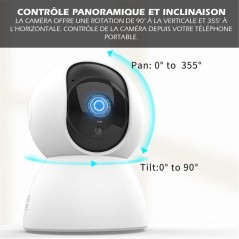 Caméra intérieure filaire - KYF - Rotative - Full HD - 4MP Motorisé