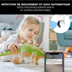 Caméra intérieure filaire - KYF - Rotative - Full HD - 4MP Motorisé