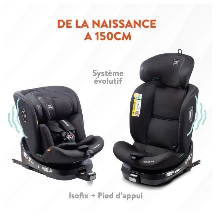 Siege auto - BABYAUTO - AITANA GREY ANTHRACITE - De la naissance a 12 ans - 0-36 kg - I-Size - ISOFIX - Pivotant 360° - ECE R12 Siege auto - BABYAUTO - AITANA GREY ANTHRACITE - De la naissance a 12 ans - 0-36 kg - I-Size - ISOFIX - Pivotant 360° - ECE R12