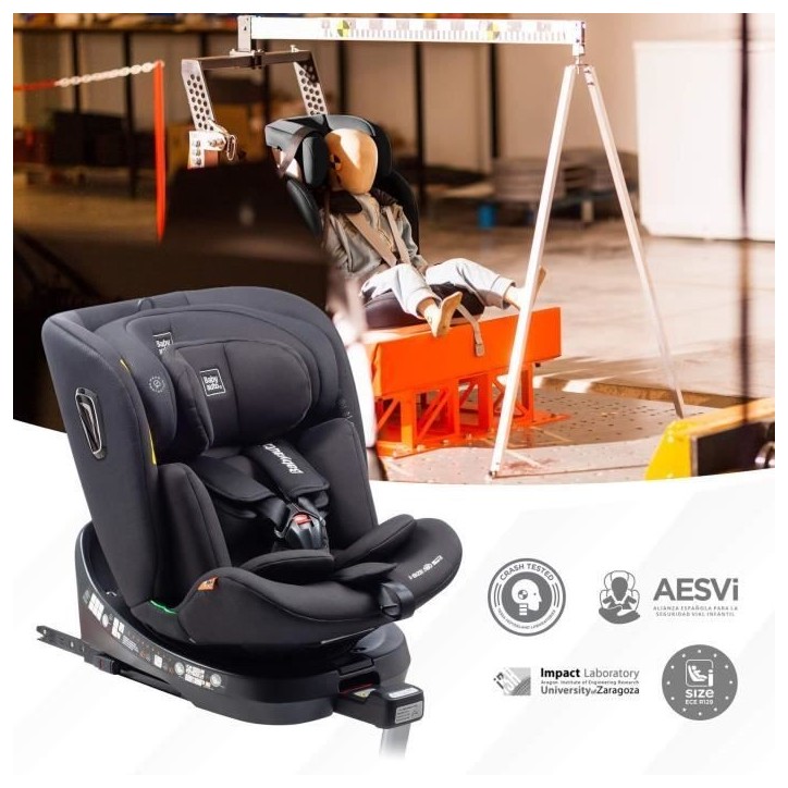 Siege auto - BABYAUTO - AITANA GREY ANTHRACITE - De la naissance a 12 ans - 0-36 kg - I-Size - ISOFIX - Pivotant 360° - ECE R12 Siege auto - BABYAUTO - AITANA GREY ANTHRACITE - De la naissance a 12 ans - 0-36 kg - I-Size - ISOFIX - Pivotant 360° - ECE R12