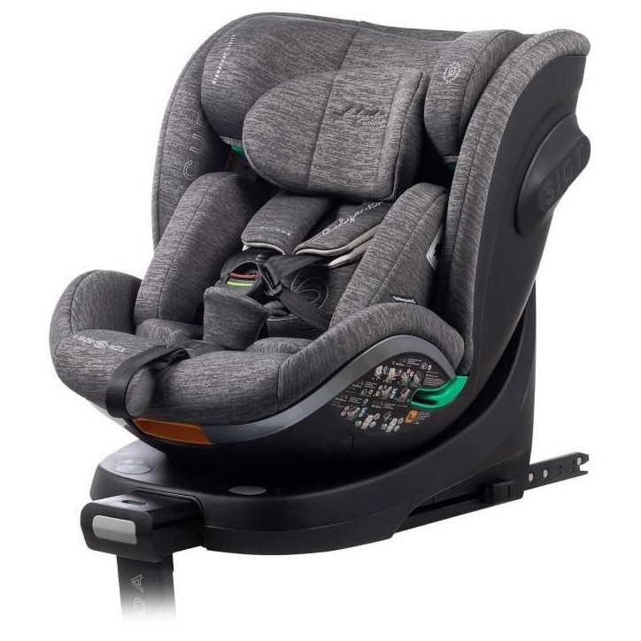 Siege auto - BABYAUTO - SCUDDA GREY DOBBY - De la naissance a 12 ans - 0-36 kg - I-Size - ISOFIX - Pivotant 360° - ECE R129 Siege auto - BABYAUTO - SCUDDA GREY DOBBY - De la naissance a 12 ans - 0-36 kg - I-Size - ISOFIX - Pivotant 360° - ECE R129