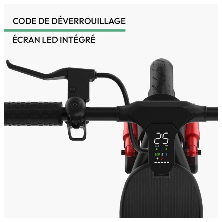 Trottinette électrique - WISPEED - Airo V10 - 36 V - 400 W nominal - 10'' - Noir Trottinette électrique - WISPEED - Airo V10 - 36 V - 400 W nominal - 10'' - Noir