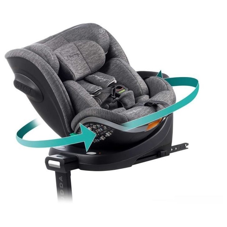 Siege auto - BABYAUTO - SCUDDA GREY DOBBY - De la naissance a 12 ans - 0-36 kg - I-Size - ISOFIX - Pivotant 360° - ECE R129 Siege auto - BABYAUTO - SCUDDA GREY DOBBY - De la naissance a 12 ans - 0-36 kg - I-Size - ISOFIX - Pivotant 360° - ECE R129