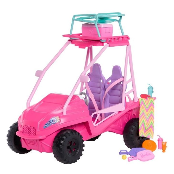 Coffret Buggy Détective Barbie - 4 poupées - Accessoires plage - Rose vif - MATTEL JFV68 Coffret Buggy Détective Barbie - 4 poupées - Accessoires plage - Rose vif - MATTEL JFV68