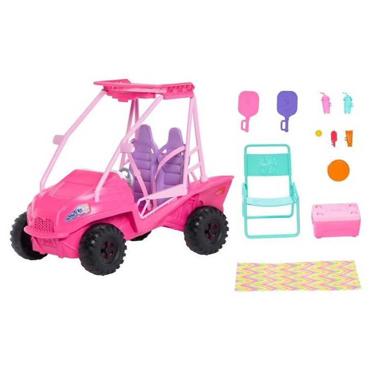 Coffret Buggy Détective Barbie - 4 poupées - Accessoires plage - Rose vif - MATTEL JFV68 Coffret Buggy Détective Barbie - 4 poupées - Accessoires plage - Rose vif - MATTEL JFV68