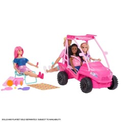 Coffret Buggy Détective Barbie - 4 poupées - Accessoires plage - Ros