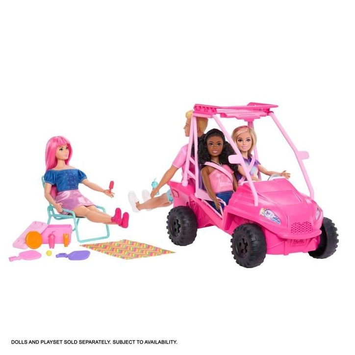 Coffret Buggy Détective Barbie - 4 poupées - Accessoires plage - Rose vif - MATTEL JFV68 Coffret Buggy Détective Barbie - 4 poupées - Accessoires plage - Rose vif - MATTEL JFV68