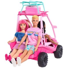 Coffret Buggy Détective Barbie - 4 poupées - Accessoires plage - Ros