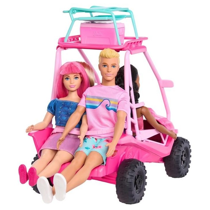 Coffret Buggy Détective Barbie - 4 poupées - Accessoires plage - Rose vif - MATTEL JFV68 Coffret Buggy Détective Barbie - 4 poupées - Accessoires plage - Rose vif - MATTEL JFV68