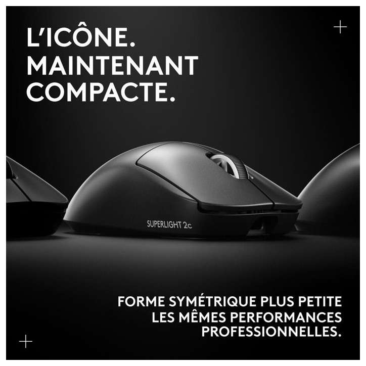 Souris - Sans fil - Logitech G - PRO X Superlight 2c - Noir Souris - Sans fil - Logitech G - PRO X Superlight 2c - Noir