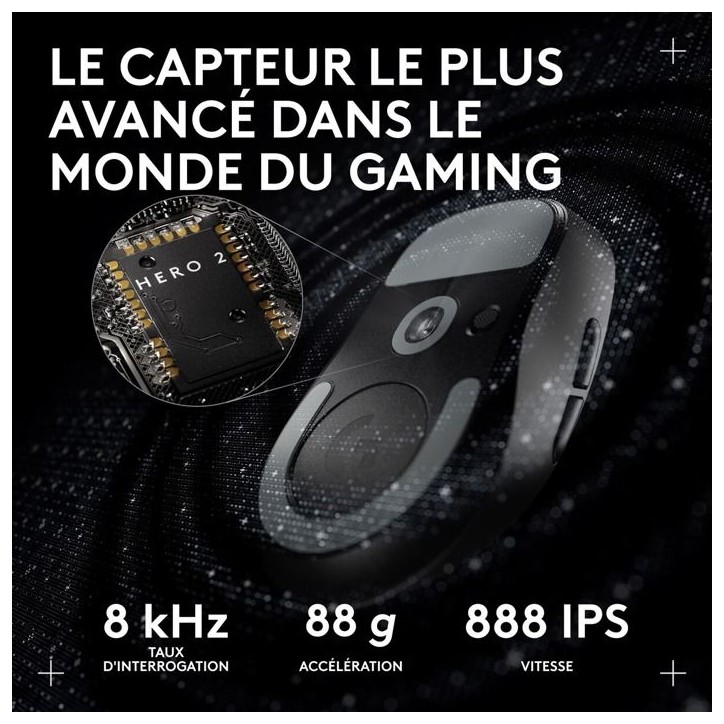 Souris - Sans fil - Logitech G - PRO X Superlight 2c - Noir Souris - Sans fil - Logitech G - PRO X Superlight 2c - Noir