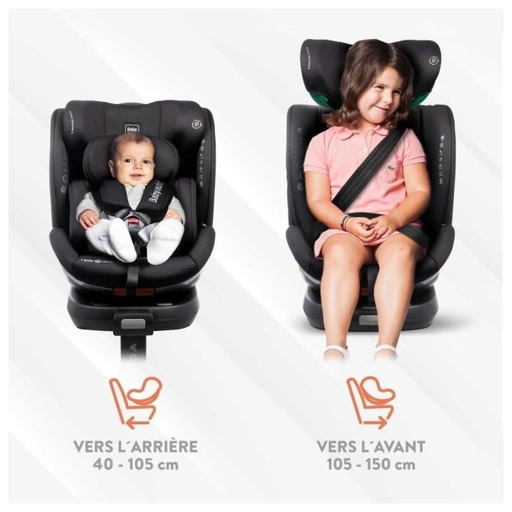 Siege auto - BABYAUTO - SCUDDA GREY DOBBY - De la naissance a 12 ans - 0-36 kg - I-Size - ISOFIX - Pivotant 360° - ECE R129 Siege auto - BABYAUTO - SCUDDA GREY DOBBY - De la naissance a 12 ans - 0-36 kg - I-Size - ISOFIX - Pivotant 360° - ECE R129
