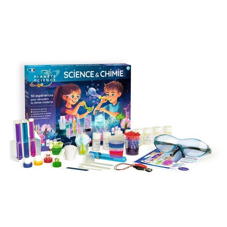 Kit Scientifique - SENTOSPHERE - Science et Chimie - 30 expériences - 12 matieres premieres - Des 8 ans