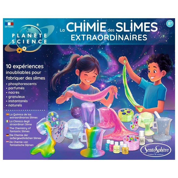 Kit Scientifique - SENTOSPHERE - La chimie du Slime extraodinaires - Slim de toutes les couleurs - Origine Naturelle - Des 8 ans Kit Scientifique - SENTOSPHERE - La chimie du Slime extraodinaires - Slim de toutes les couleurs - Origine Naturelle - Des 8 ans