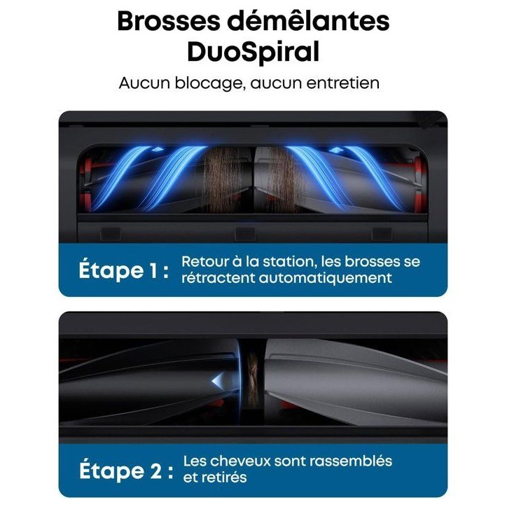 Robot aspirateur laveur - EUFY Omni E28 - 20 000 Pa - Noir