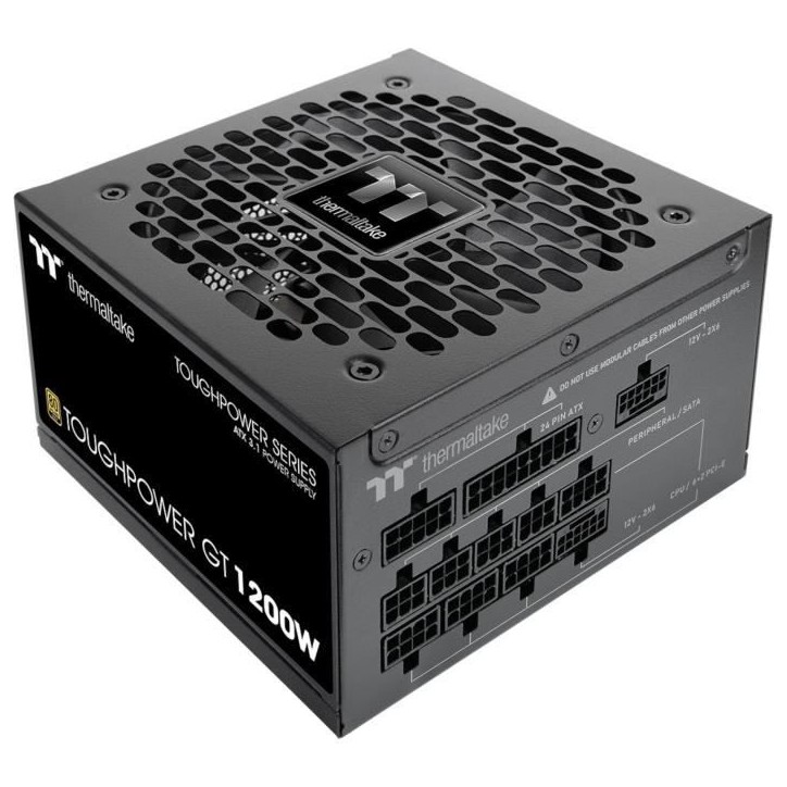 THERMALTAKE - Toughpower GT - Alimentation PC - 1200 W - 80+ Gold - ATX3.1 - Full modulaire - PCI-E 5.1 12VHPWR THERMALTAKE - Toughpower GT - Alimentation PC - 1200 W - 80+ Gold - ATX3.1 - Full modulaire - PCI-E 5.1 12VHPWR