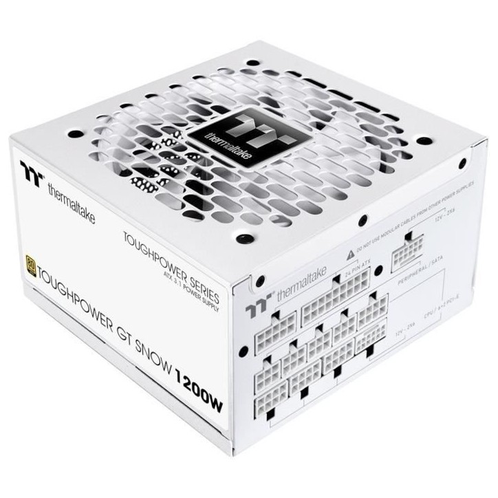 THERMALTAKE - Toughpower GT Snow - Alimentation PC - 1200 W - 80+ Gold - ATX3.1 - Full modulaire - PCI-E 5.1